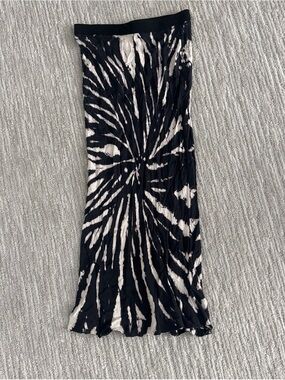 Black & White Tie-Dye Maxi Skirt